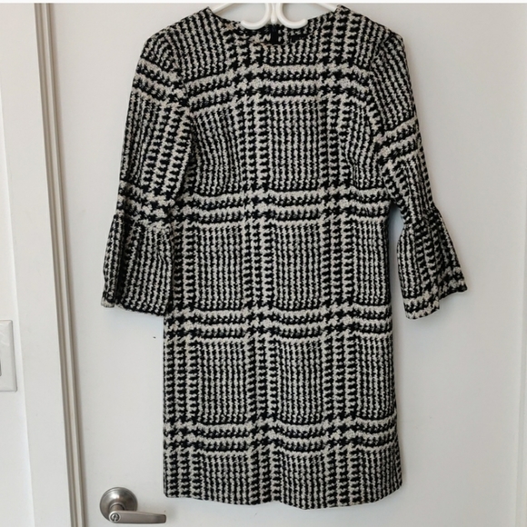 Zara plaid mini dress with cool bell sleeves - Picture 7 of 7